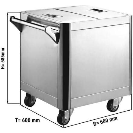 GGM Gastro RVS deegkar - 156l zilver