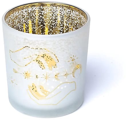 Sfeerlicht matglas/metallic spirituele handen – 7,3 cm x 8 cm