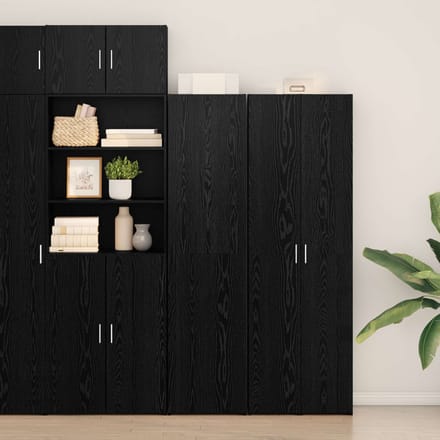 vidaXL - Highboard - Zwart - Eiken - 45 - x - 42,5 - x - 185 - cm