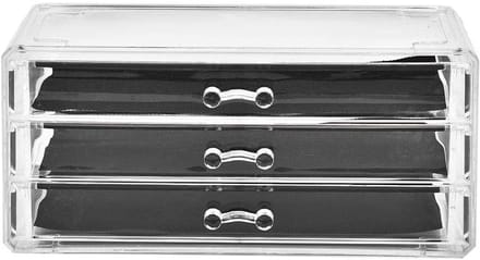 Cosmetische Opbergdoos - Make-up Organizer - Bureau Opruimen - Drie Laags Ontwerp - 27 x 16 x 19 cm - Helder