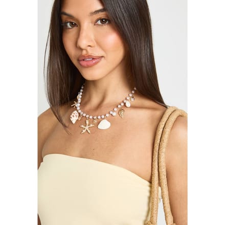boohoo Dames Oceaan Parel Bedel Ketting