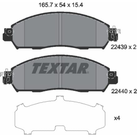 Remblokset TEXTAR 2243903, voor