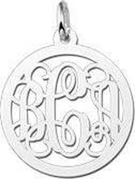 Zilveren Monogram 1 tot 3 Letters ketting hanger - klein