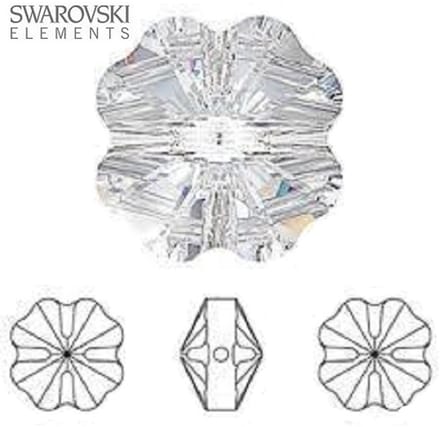 Swarovski Elements, 6 stuks Swarovski Klaver kralen, 12mm, Clear Crystal, (5752)