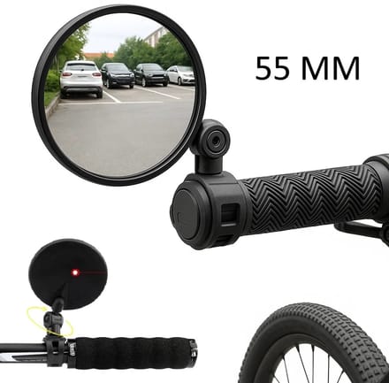 Cheaperito Fietsspiegel - verstelbare spiegel voor fiets - 55 mm diameter