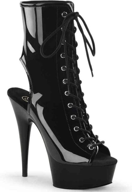 Pleaser - DELIGHT-1016 Plateau Laarzen - US 7 - 37 Shoes - Zwart