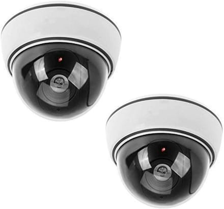 Dummy camera - Bewakingscamera replica - Diefstalpreventie - Knipperend LED licht - 2 stuks - Wit