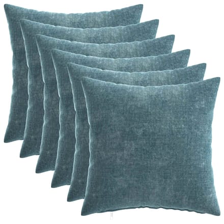 vidaXL - Kussensloop - 6 - st - HEERLEN - Blauw - 30 - x - 30 - cm - Chenille - Stof