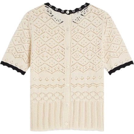 Summum 7s8006-70078 short sleeve sweater ajour kni