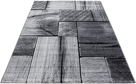 Modern laagpolig vloerkleed Parma - zwart 9260 - 80x300 cm