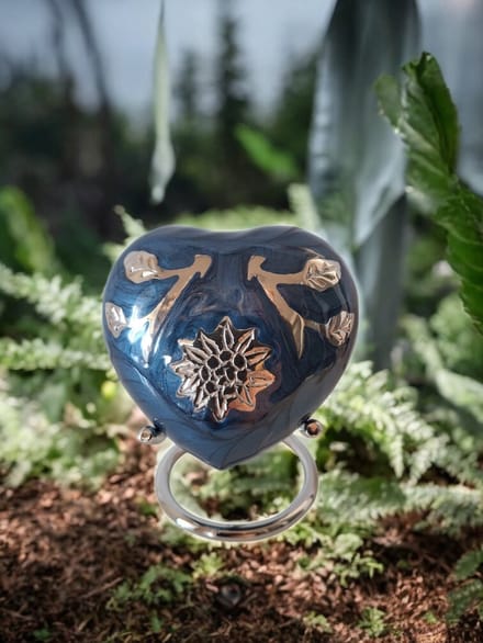 Mini urn Hart Sunflower Blue