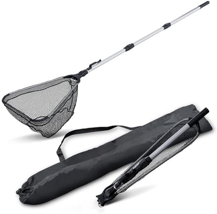 Thuys – Schepnet Vissen – Visnet – Telescoop Schepnet – Met Rubber Gevoerd Visnet – 55cm x 55cm x 1cm – Zwart