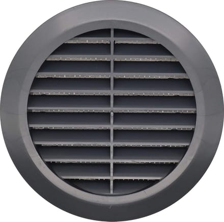Ronde Zwarte Ventilatie Rooster 100mm met Flens en Insectenhor