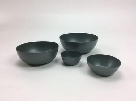 Set van vier metalen schalen 13x5/10x4/8x3/6x3 cm Blue Grey