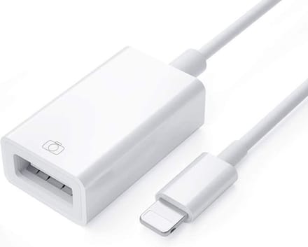 USB 3.0 adapter naar 8-pin adapter kabel OTG - geschikt voor iPhone en iPad - geschikt voor Lightning - Wit
