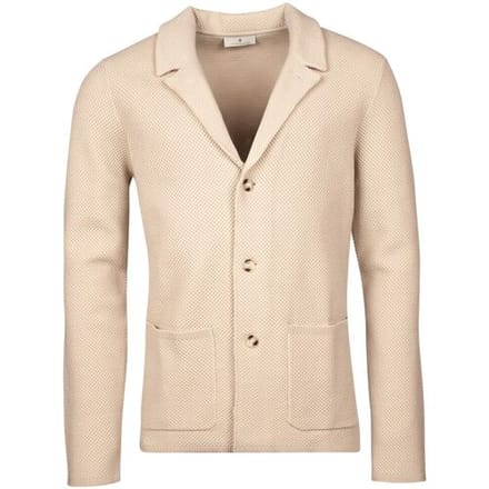 Thomas Maine Vest Cardigan Blazer Double Knit Structure On Face Beige / male