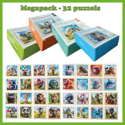 Femur - Houten Puzzeltjes - Megapack - Set 32 Stuks - Reiseditie