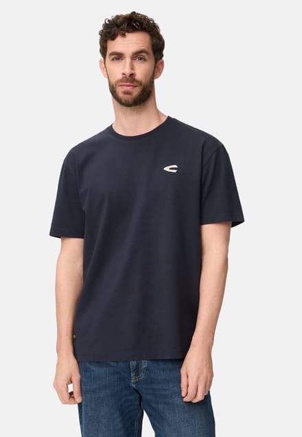 camel active T-shirt met opdruk op de rug - Maat - Donkerblauwmenswear-M