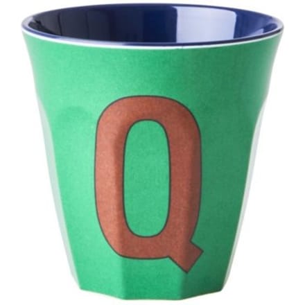 Rice melamine beker medium letter q groen