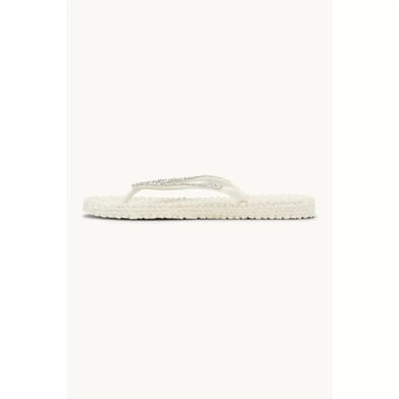 Slippers met grove glitter CHEERFUL03G - 12 Creme