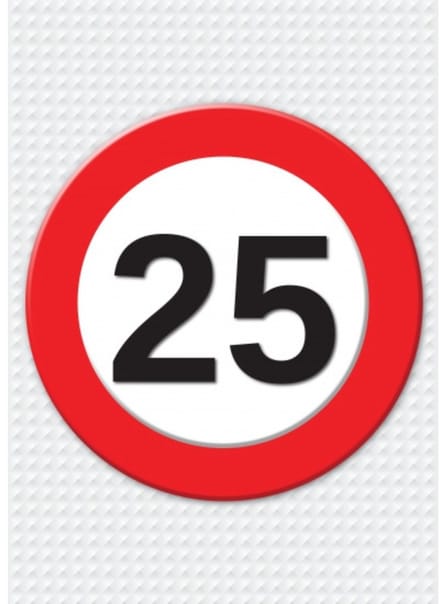 Bellatio Decorations Verjaardag deurposter - 25 jaar - stopbord - 59 x 84 cm - leeftijd feestartikelen
