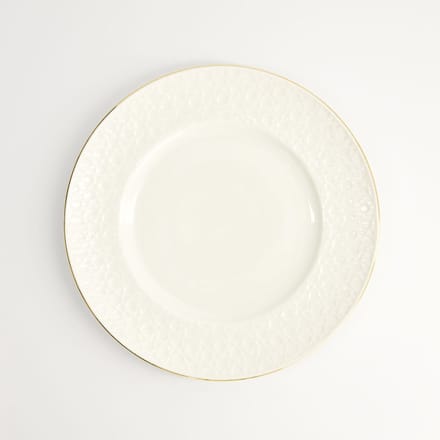 Tokyo Design Studio - Nippon White Gold Rim Bord - Stripe - Wit/Goud - 23 cm