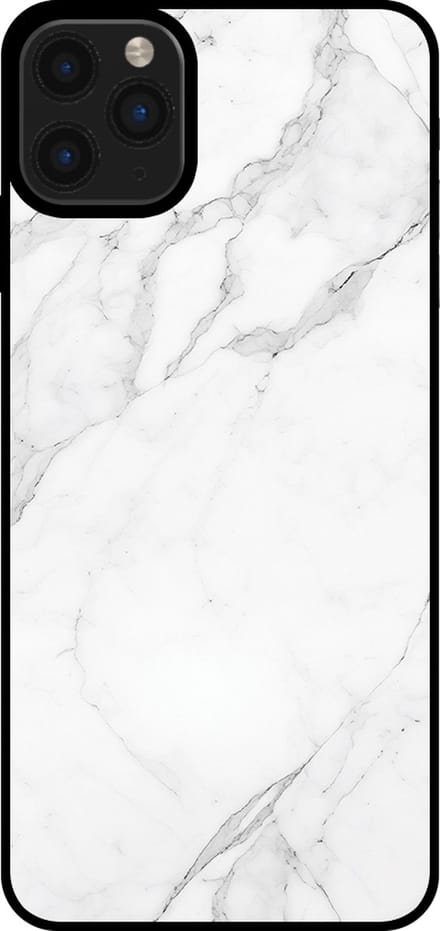 Smartphonica Telefoonhoesje voor iPhone 11 Pro Max met marmer opdruk - TPU backcover case marble design - Wit geschikt voor iPhone 11 Pro Max
