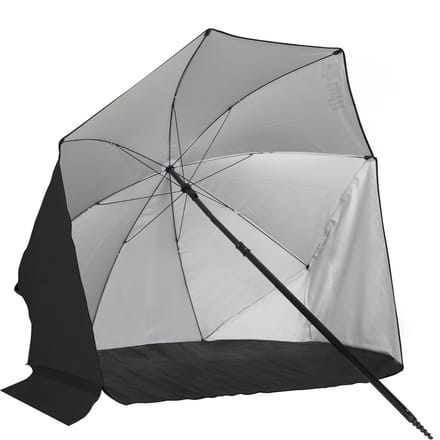 VirtuFit Strandparasol - Afneembaar Windscherm - Zwart - 160 x 180 cm - Stevige Constructie - Incl. Draagtas
