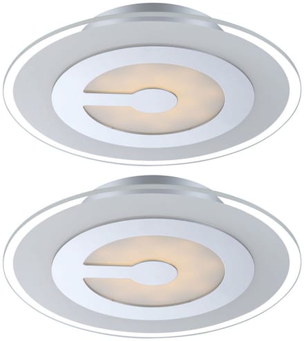Plafond LED gastenkamerlamp glas wit gesatineerd chroom verlichting
