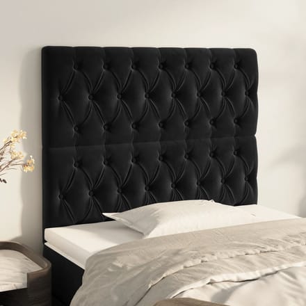 vidaXL - Hoofdbord - zwart - 90x7x118/128 - cm - fluweel