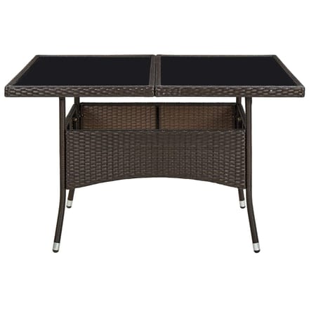 vidaXL - Tuintafel - poly - rattan - en - glas - bruin
