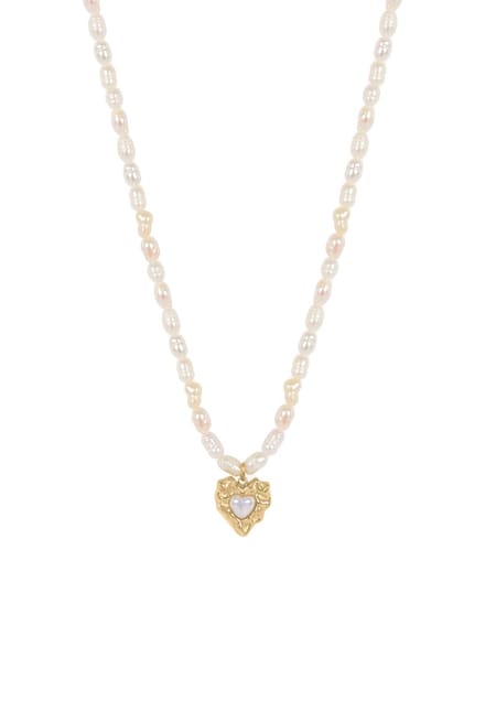 Margot Bardot Milou Heart Ketting Pearl