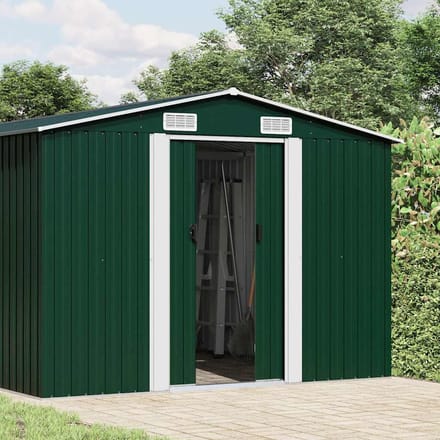 vidaXL - Tuinschuur - 257x779x181 - cm - gegalvaniseerd - staal - groen