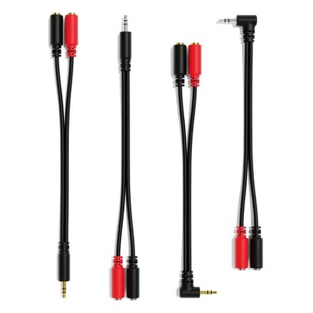 ExcelValley - Stereo naar 2 Mono Splitterkabel - Mini Jack 3,5 mm 1/8" - TRS naar Dual TS NickelPlatedStraight