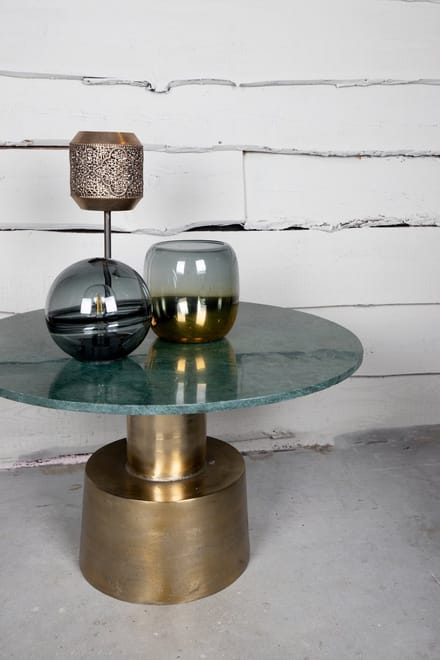 PTMD Janell Gold metalen antieke windlicht/kandelaar L