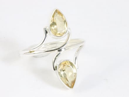 Fijne zilveren ring met citrien - maat 16.5