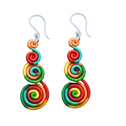 Allergievrij oorbellen -candy- rood- blauw- lang- Charme Bijoux