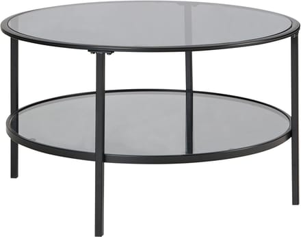 TELLAKA - Salontafel - Zwart - ø 80 cm - Veiligheidsglas