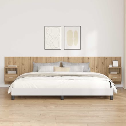 vidaXL - Hoofdeinde - Met - Kast - 3 - st - Artisan - Eiken - Bewerkt - hout