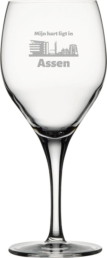 Gegraveerde Rode wijnglas 42,5cl Assen