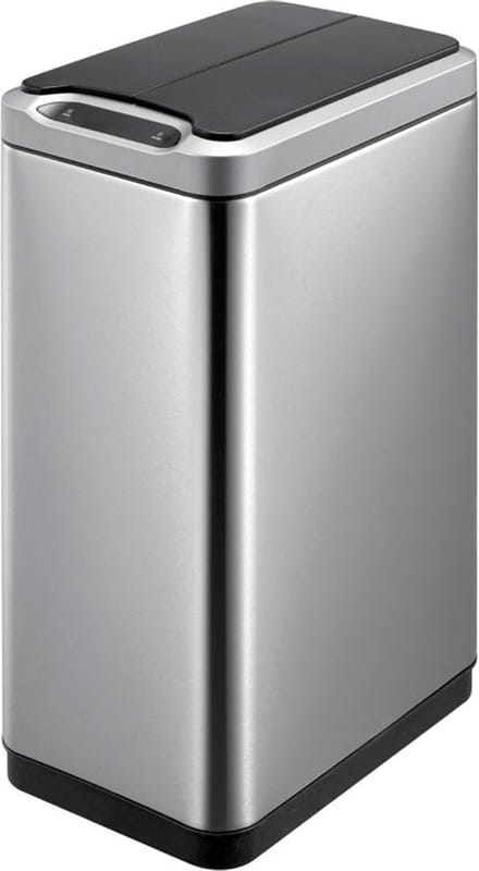 EKO - Phantom Sensor Bin 30 liter - Stainless steel Plastic - mat RVS, zwart - Prullenbak