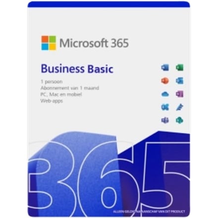 Microsoft 365 Business Basic | Maandabonnement | 1 Gebruiker