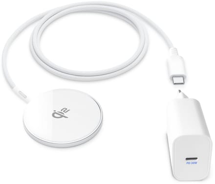 Magnetische Oplader geschikt voor MagSafe (iPhone 16/15/14/13/12) Draadloze Oplader - Usb C Adapter + Oplader Kabel 1.2 Meter