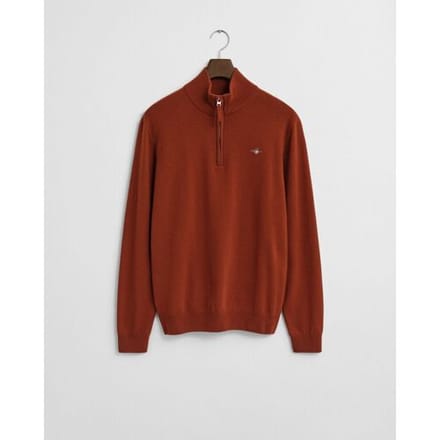 Gant Trui Superfijne Lamswol Half-Zip Modern Rust / male