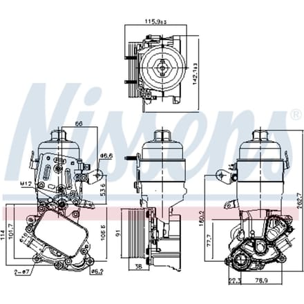 Olie radiator, motorolie NISSENS 91326