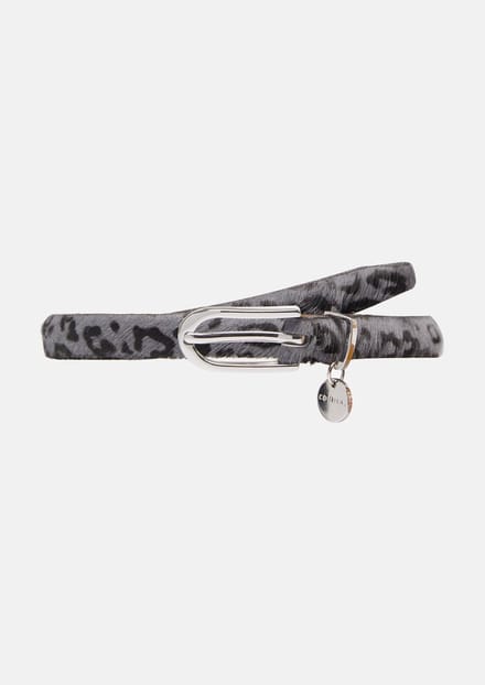 Leren riem met een vachtlook en luipaardprint voor vrouwen COMMA