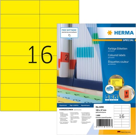 Herma Labels yellow 105x37 SuperPrint 1600 pcs.