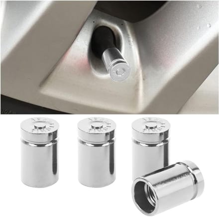 Set van 4 Aluminium Ventieldoppen voor Auto, Motor, Fiets en Vrachtwagen met Dichting - Wit