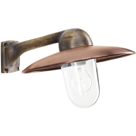 K.S. Verlichting Buitenwandlamp Fabrique, messing/koper, breedte 38 cm IP44