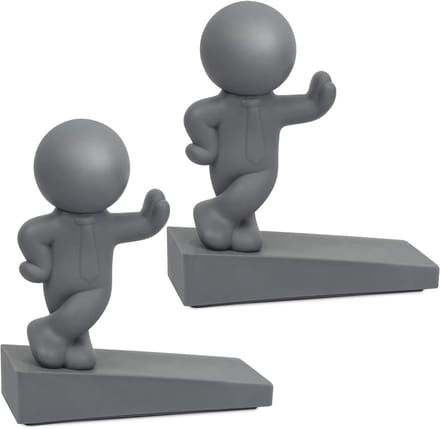 Schattige deurstopper - Decoratieve stopper - Deur openhouden - Verbeterde antislip - 2 stuks - Grijs